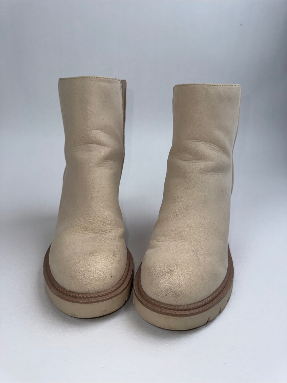 MIA Cream Platform Ankle Booties